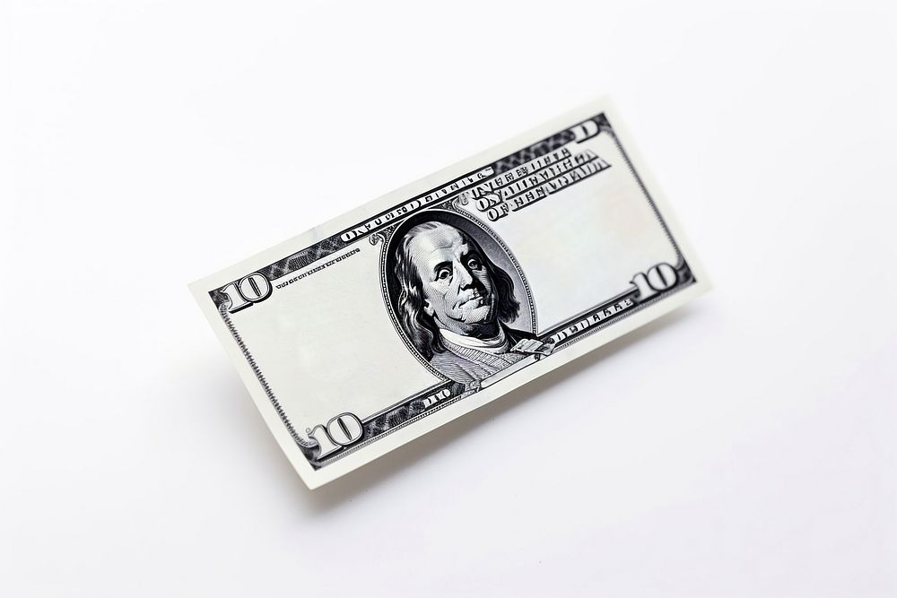 Cash dollar bill money paper white background. AI generated Image by rawpixel.