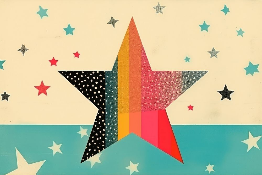 Collage Retro dreamy star constellation backgrounds creativity.