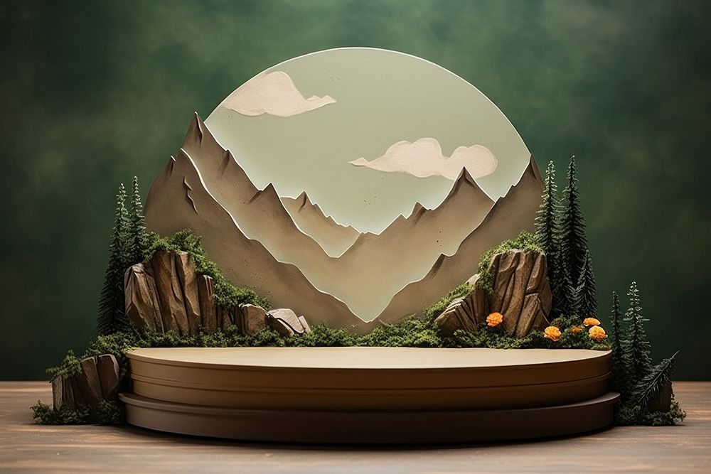Nature background product display mountain backdrop.