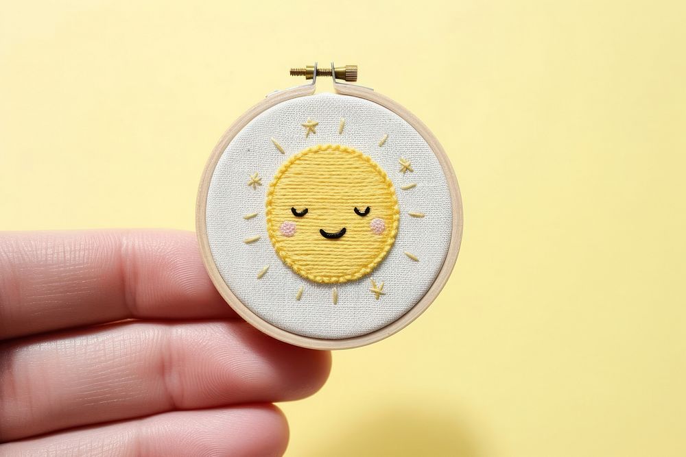 Embroidery style little moon star locket.