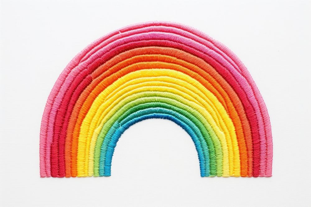 Rainbow in embroidery style creativity variation spectrum.