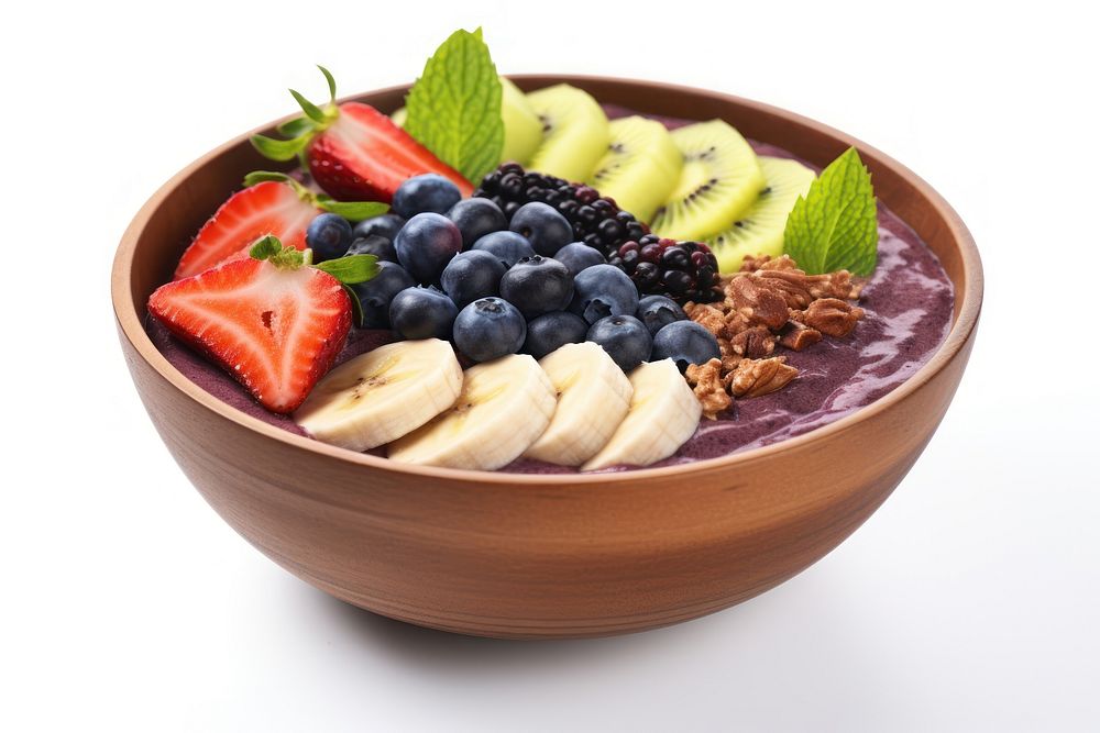 Acai bowl blueberry fruit food.