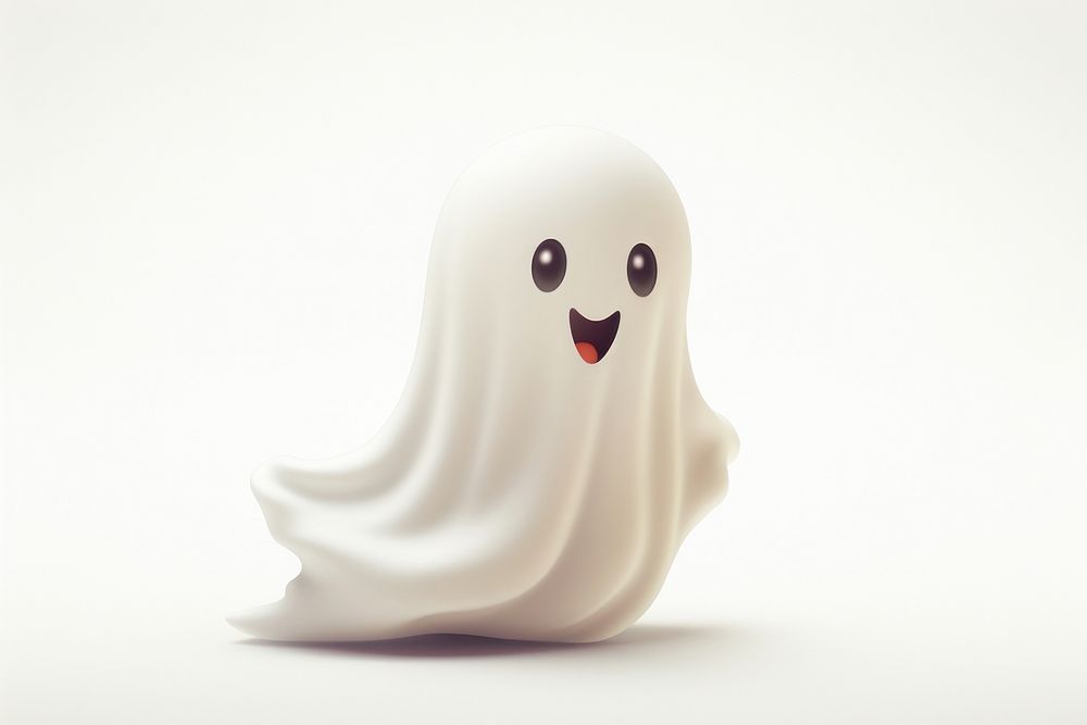 Ghost cute white anthropomorphic representation.