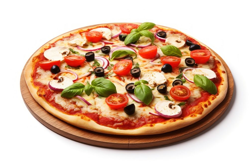 Italian pizza mozzarella vegetable cheese.