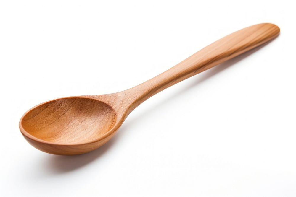 Spoon wood ladle white background silverware.
