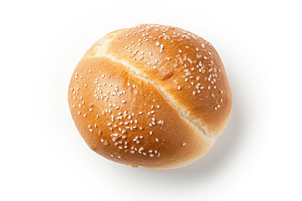 Traditional white kaiser bread food bun.
