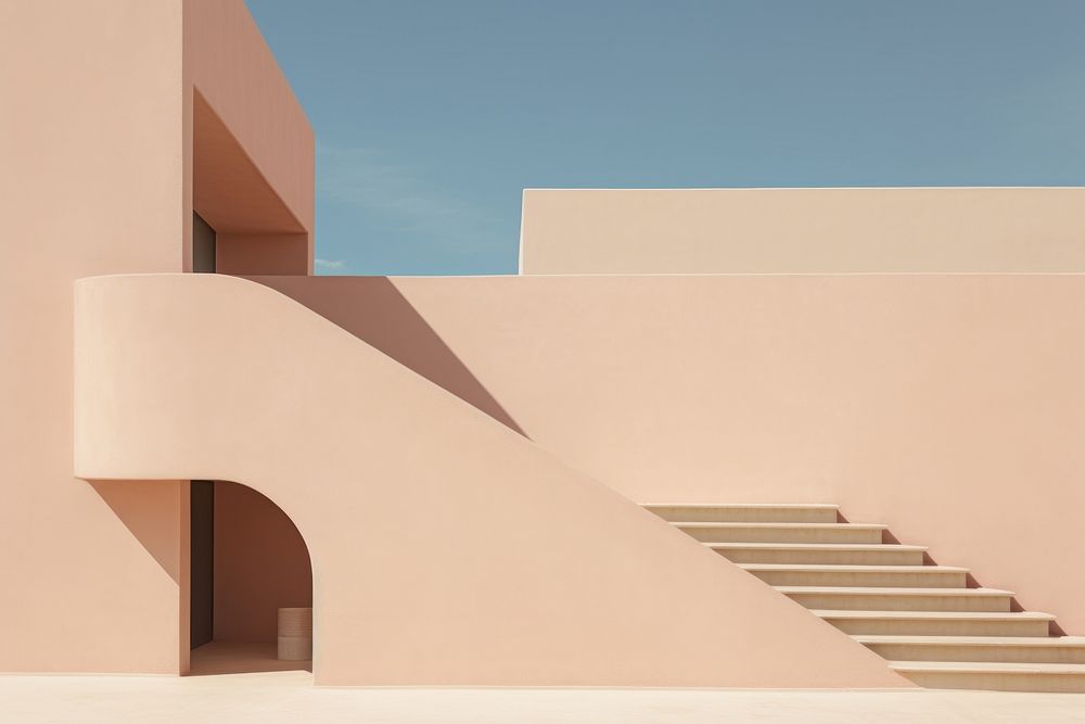 Minimalist architecture staircase building house.