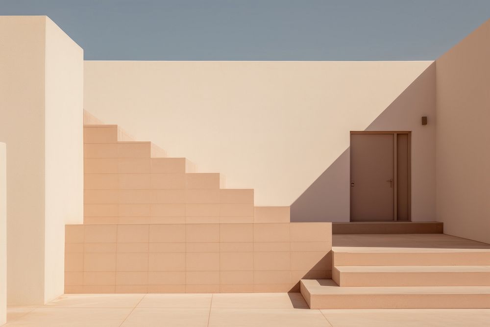 Minimalist architecture staircase building house.