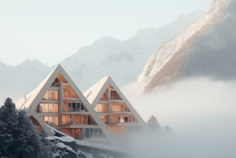 Mountain resort architecture building outdoors.