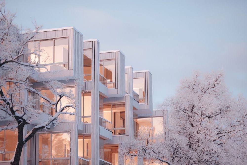 Architecture snow building outdoors.