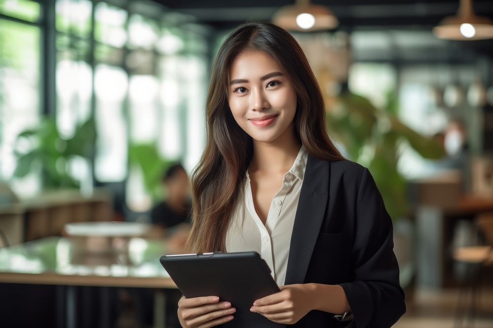 Thai businesswoman office computer portrait | Premium Photo - rawpixel