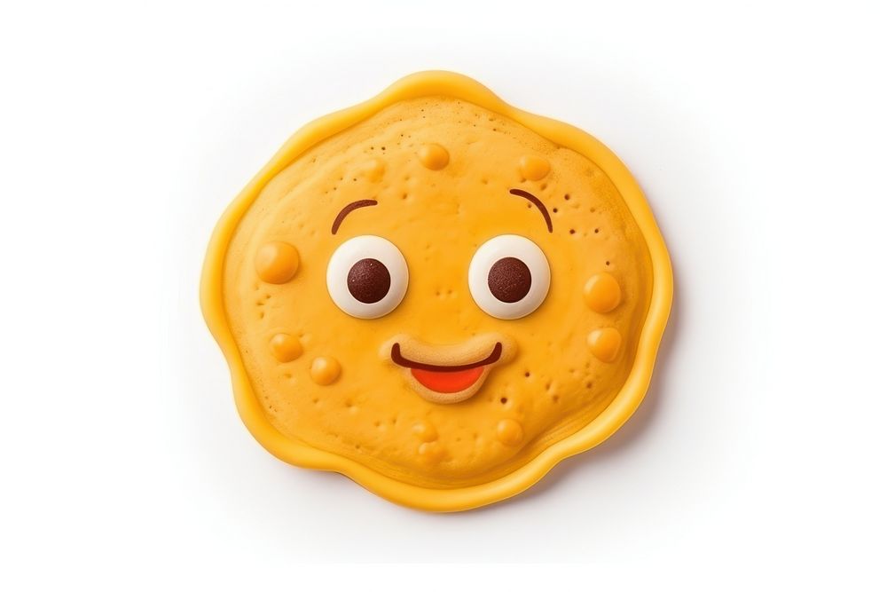 Plasticine of pancake cookie food anthropomorphic.