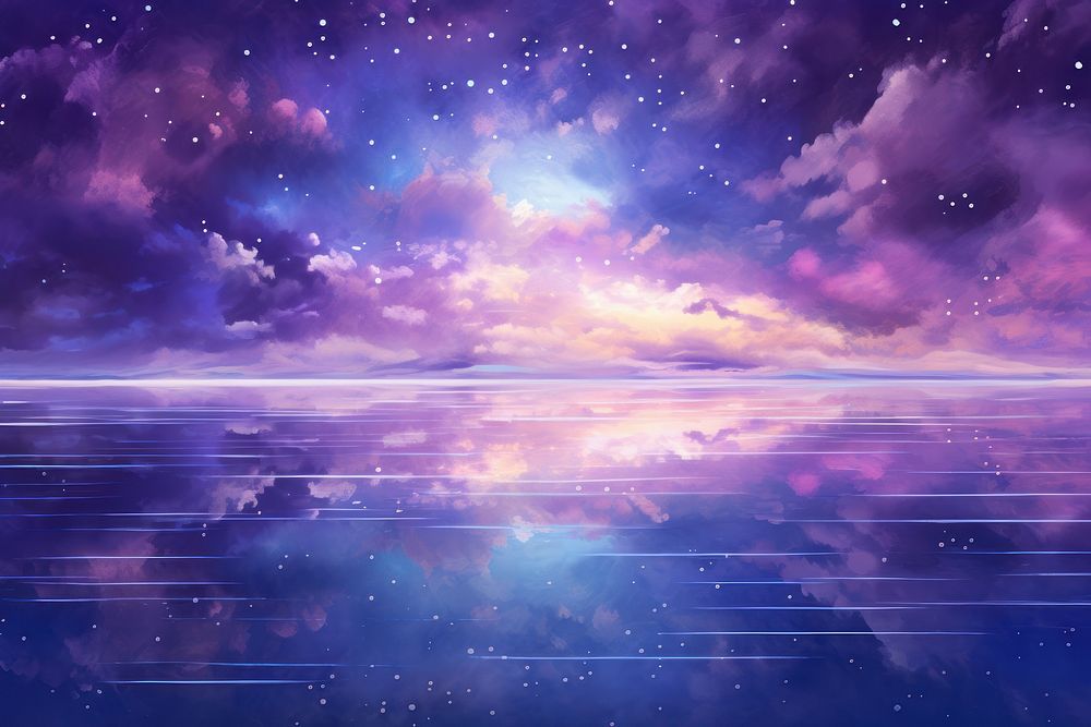 Purple sky backgrounds reflection.