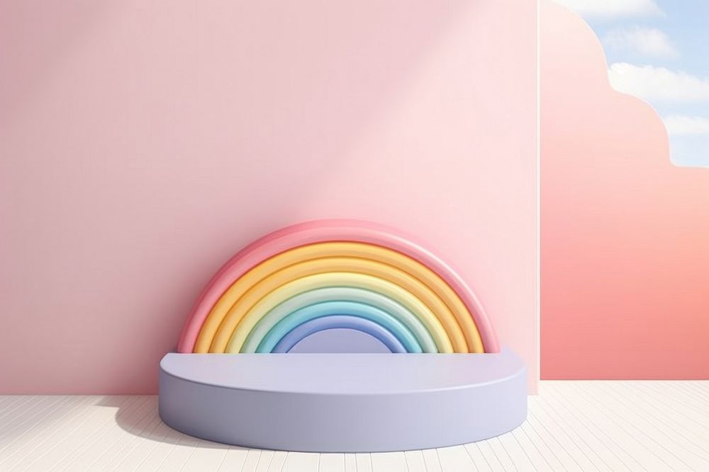 Rainbow white background product display backdrop.