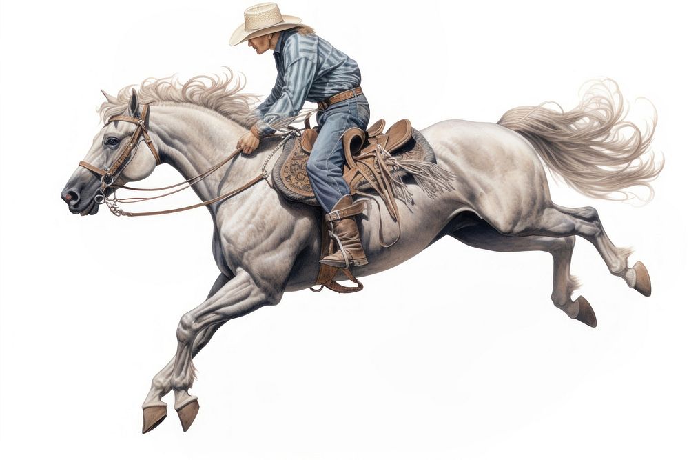 Cowboy riding horse mammal animal adult. AI generated Image by rawpixel.
