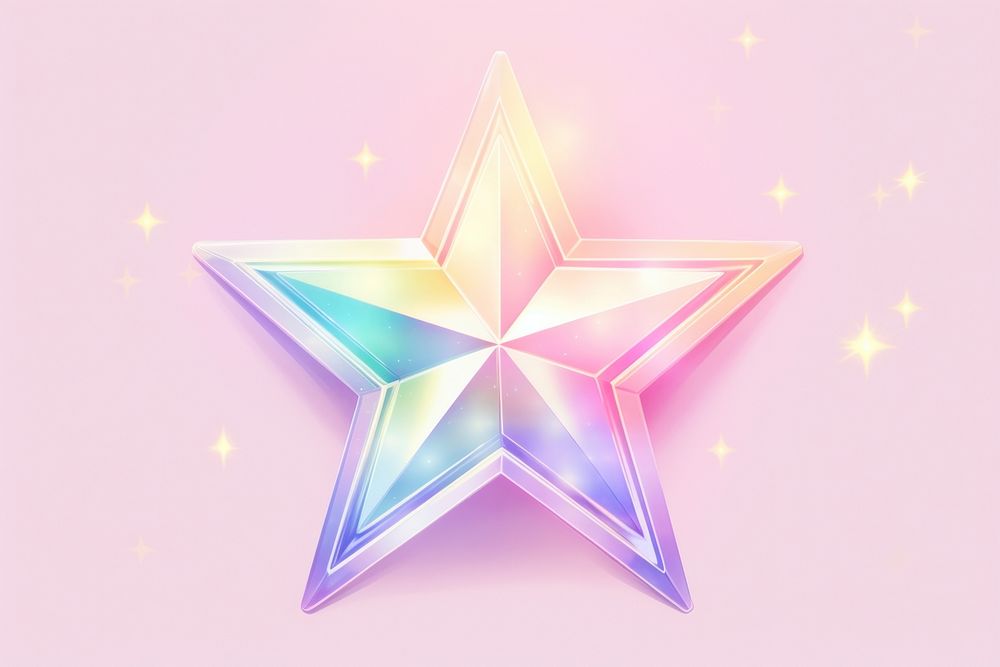 Star symbol shiny illuminated decoration.