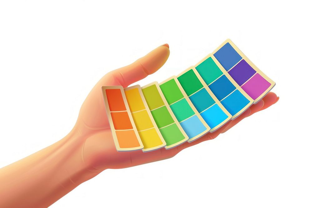 Color palette guides hand technology gesturing.