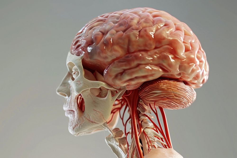 Brain anatomy human headshot hospital. AI generated Image by rawpixel.