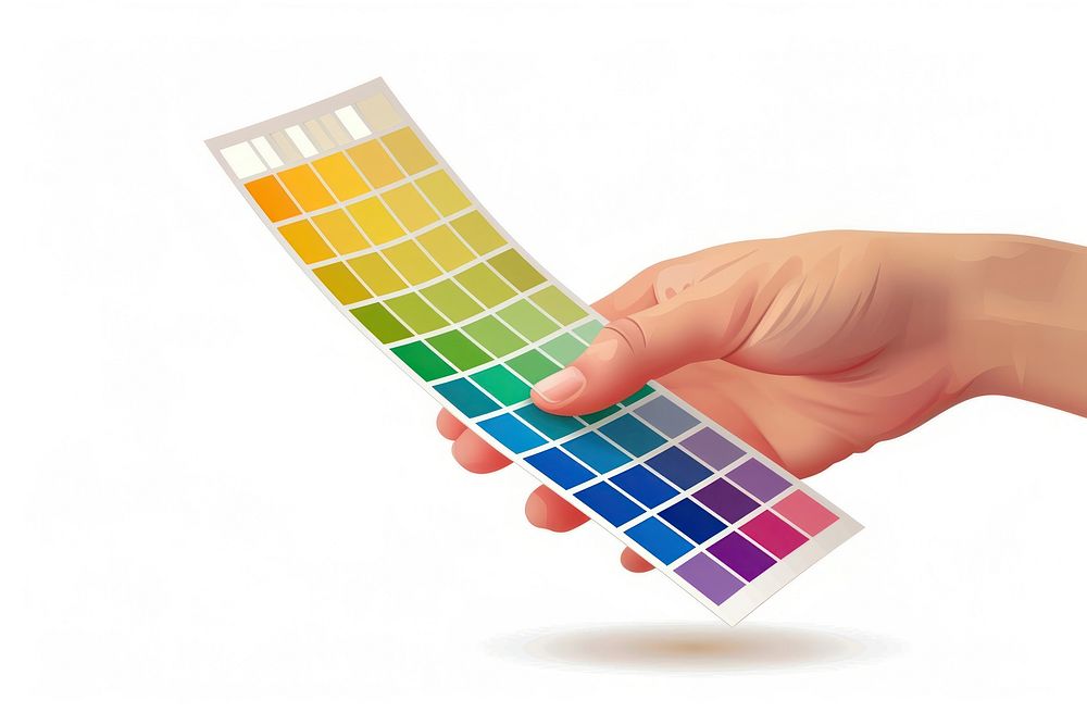 Color palette guide hand technology laboratory.