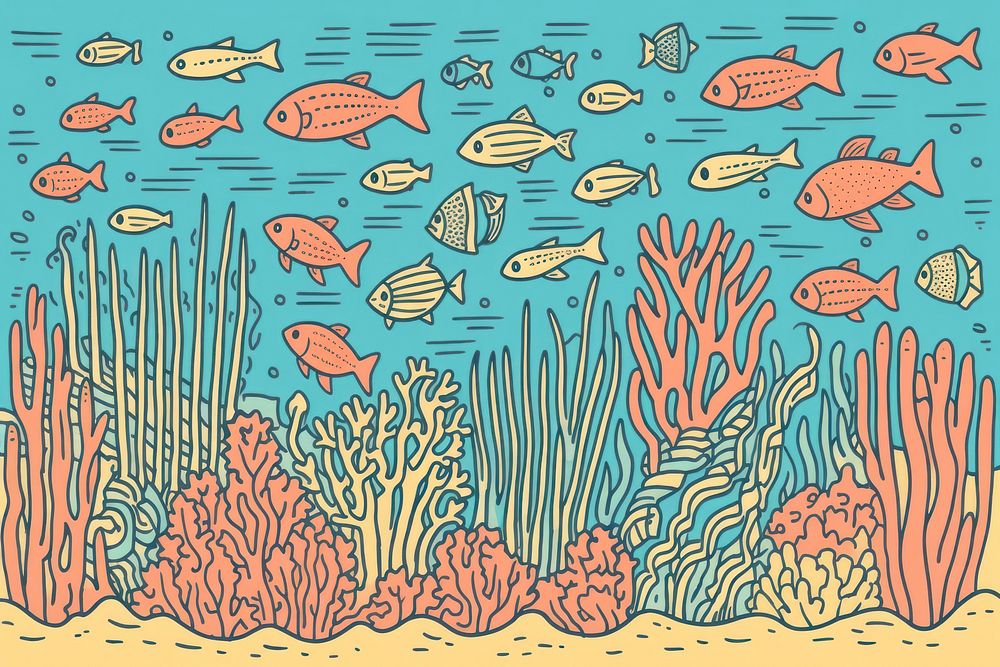 Ocean background fish backgrounds underwater. AI generated Image by rawpixel.