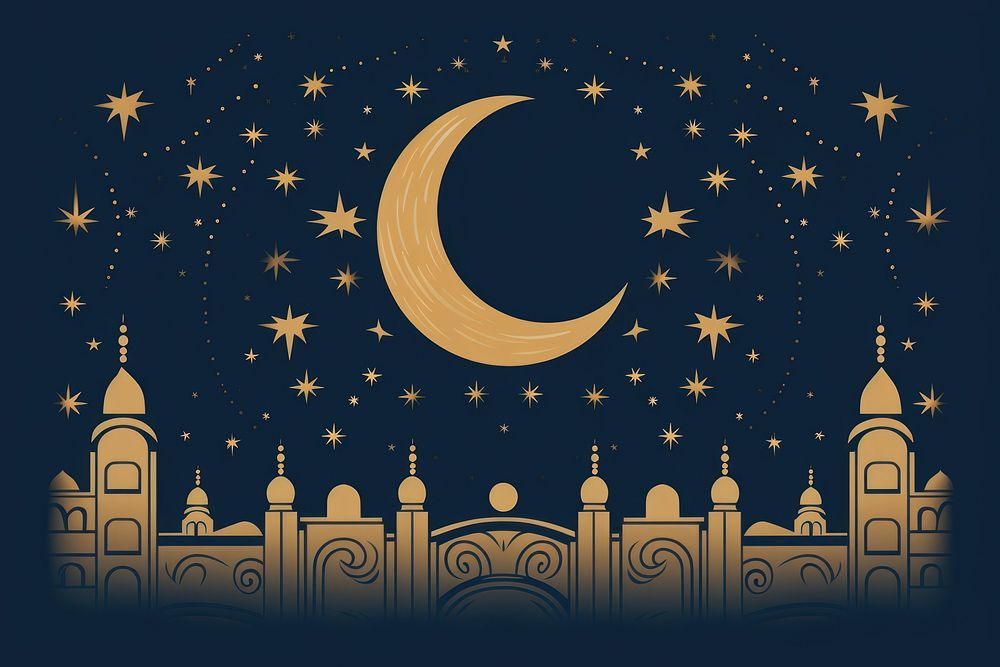 Minimal ramadan background moon astronomy outdoors. AI generated Image by rawpixel.