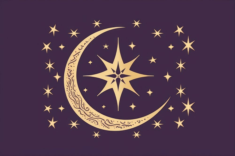 Minimal ramadan background symbol night star. AI generated Image by rawpixel.
