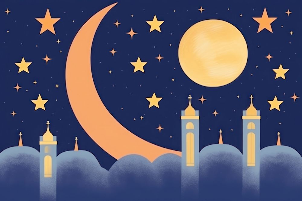 Minimal ramadan background moon astronomy outdoors. AI generated Image by rawpixel.
