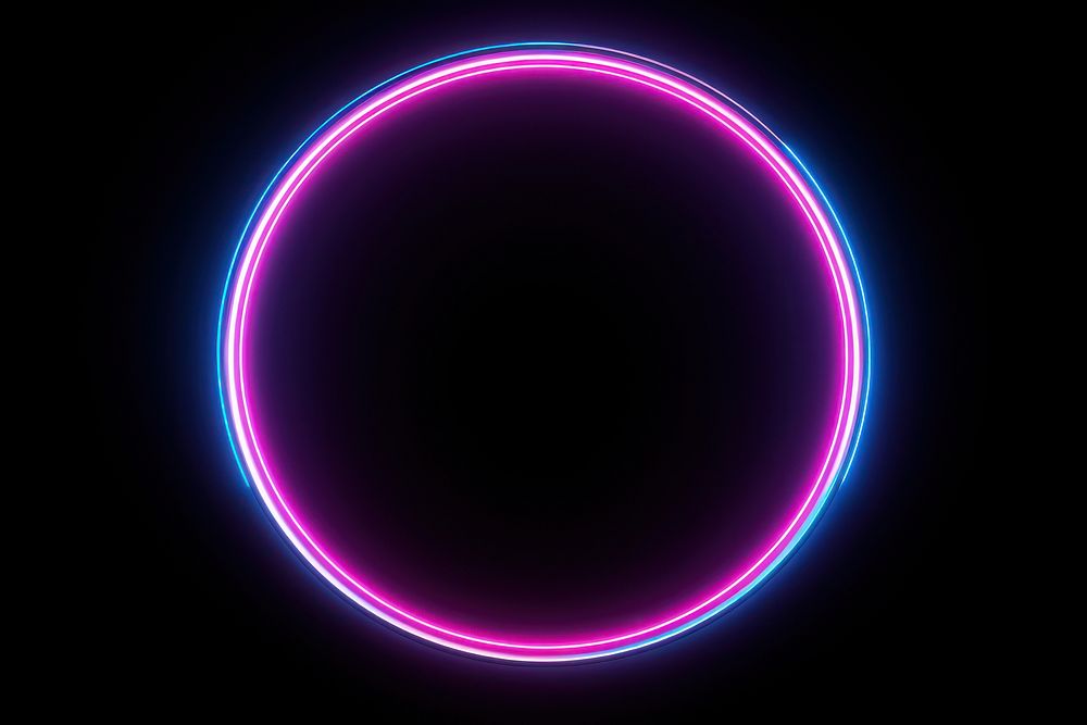  Neon lights on dark background circle night line. AI generated Image by rawpixel.