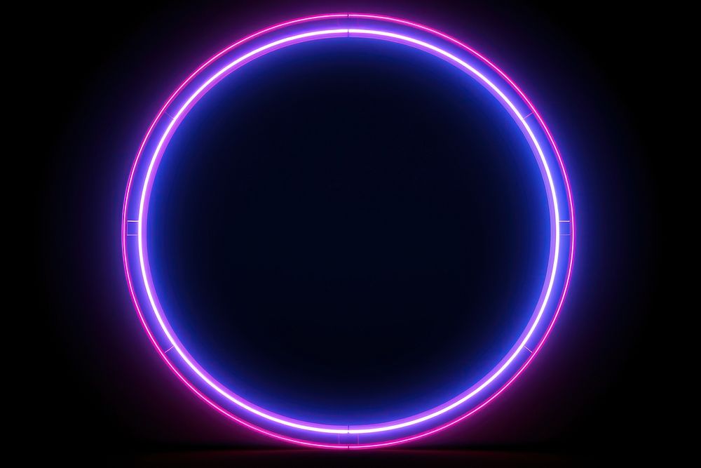  Neon lights on dark background circle night pink. AI generated Image by rawpixel.