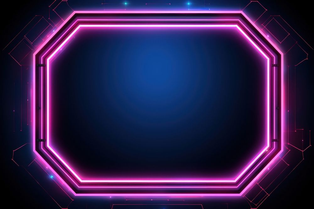  Neon lights on dark background backgrounds hexagon purple. AI generated Image by rawpixel.