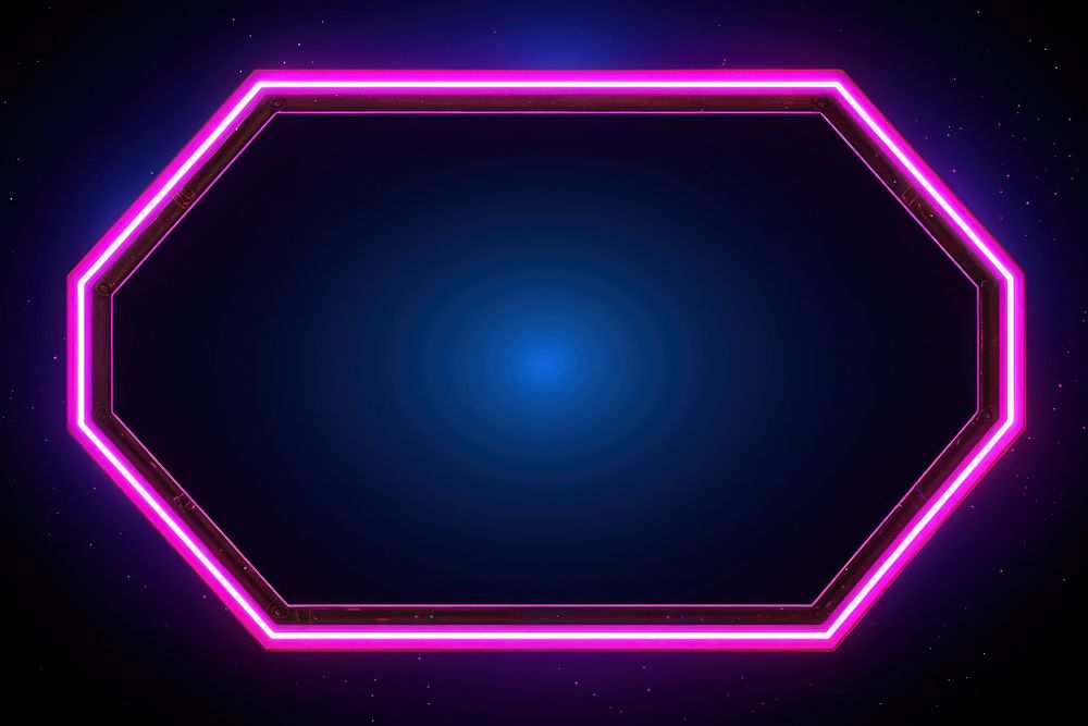  Neon lights on dark background backgrounds hexagon line. AI generated Image by rawpixel.