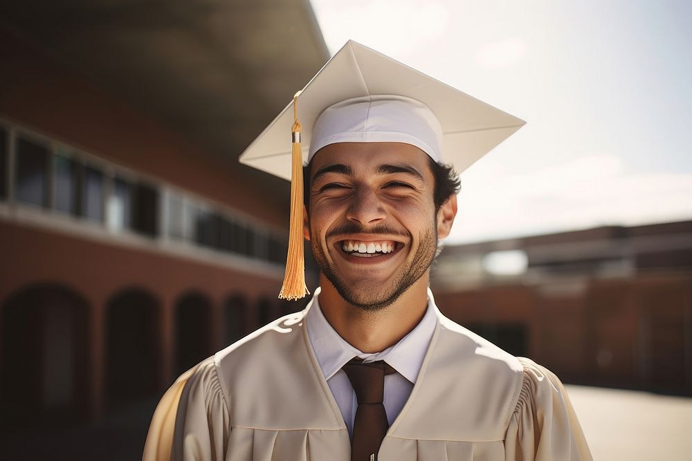 Hispanic man graduation portrait student. AI generated Image by rawpixel.