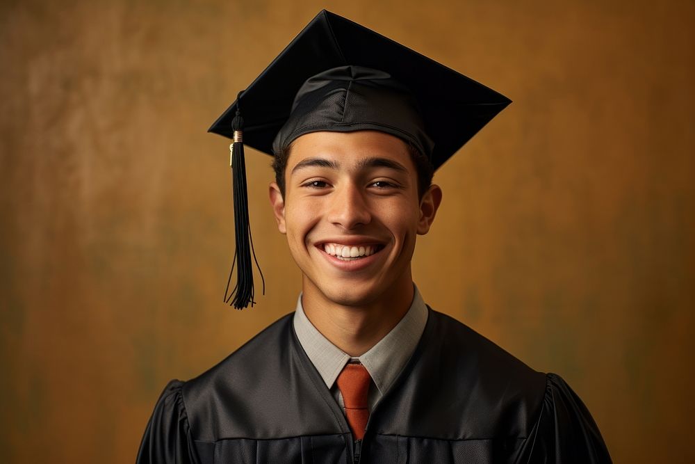 Hispanic boy graduation portrait student. AI generated Image by rawpixel.