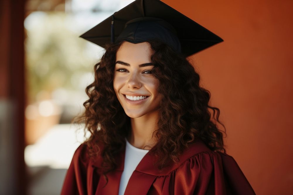 Latine woman graduation portrait student. AI generated Image by rawpixel.