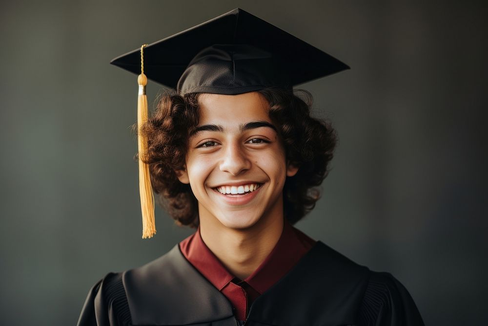 Latino boy graduation portrait student. 
