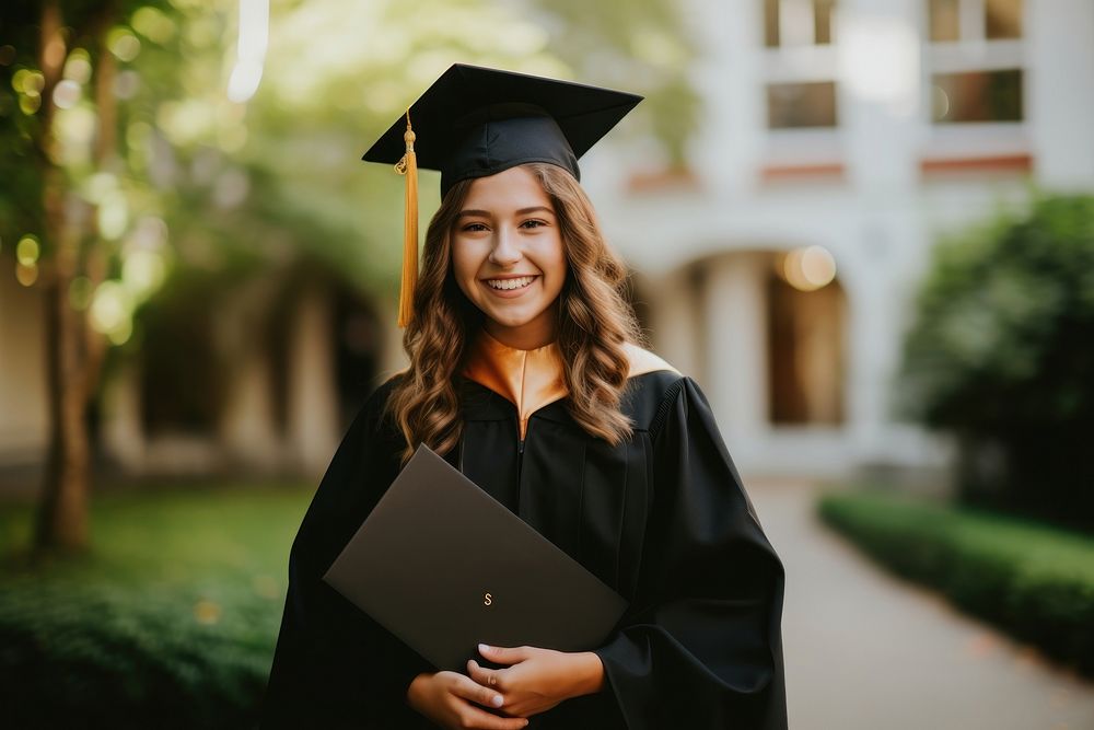 White girl graduation portrait student. AI generated Image by rawpixel.