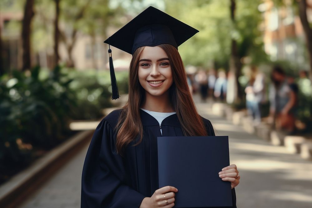 White girl graduation portrait student. 