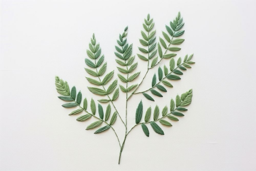 Botanical leave plant embroidery pattern herbs.