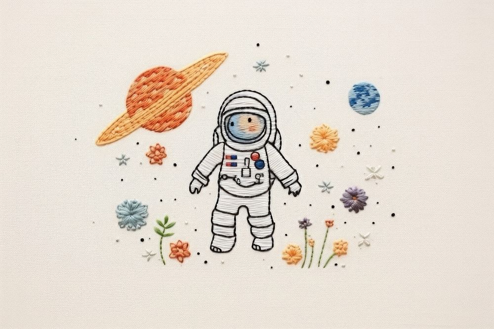 Space embroidery needlework pattern.