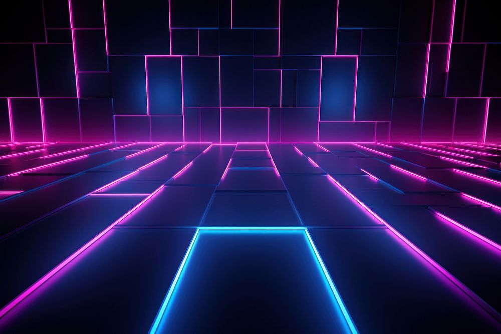  Neon lights on dark background backgrounds purple line. AI generated Image by rawpixel.