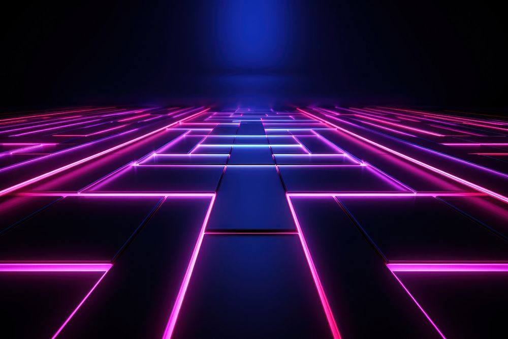  Neon lights on dark background backgrounds purple line. AI generated Image by rawpixel.