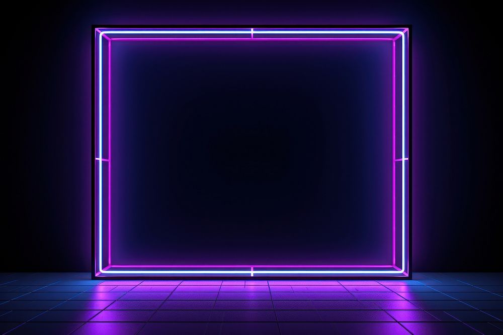  Neon lights on dark background purple line blue. AI generated Image by rawpixel.