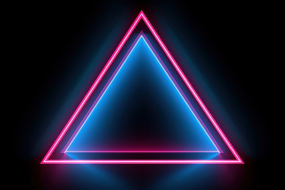  Neon lights on dark background triangle line pink. AI generated Image by rawpixel.