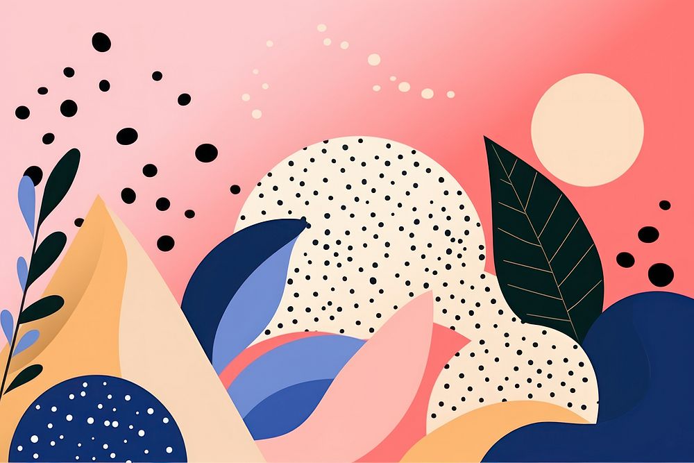  Shape and leaves pattern art backgrounds. AI generated Image by rawpixel.