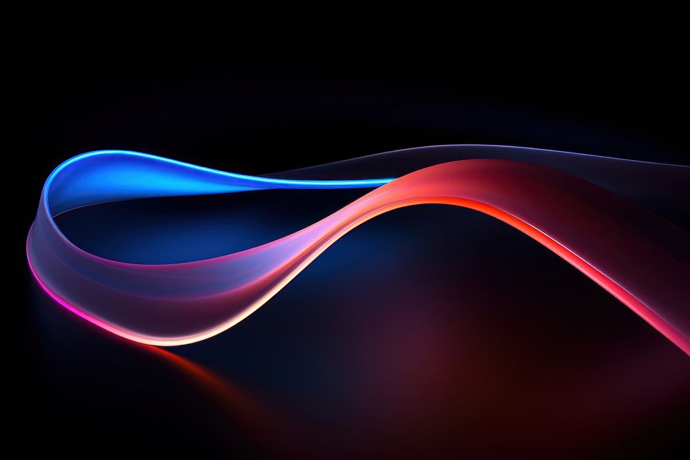  Abstract minimal light painting line neon illuminated. AI generated Image by rawpixel.