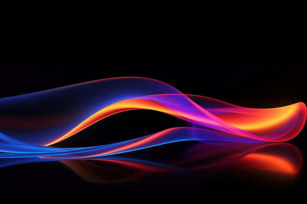  Abstract minimal light painting neon line illuminated. AI generated Image by rawpixel.