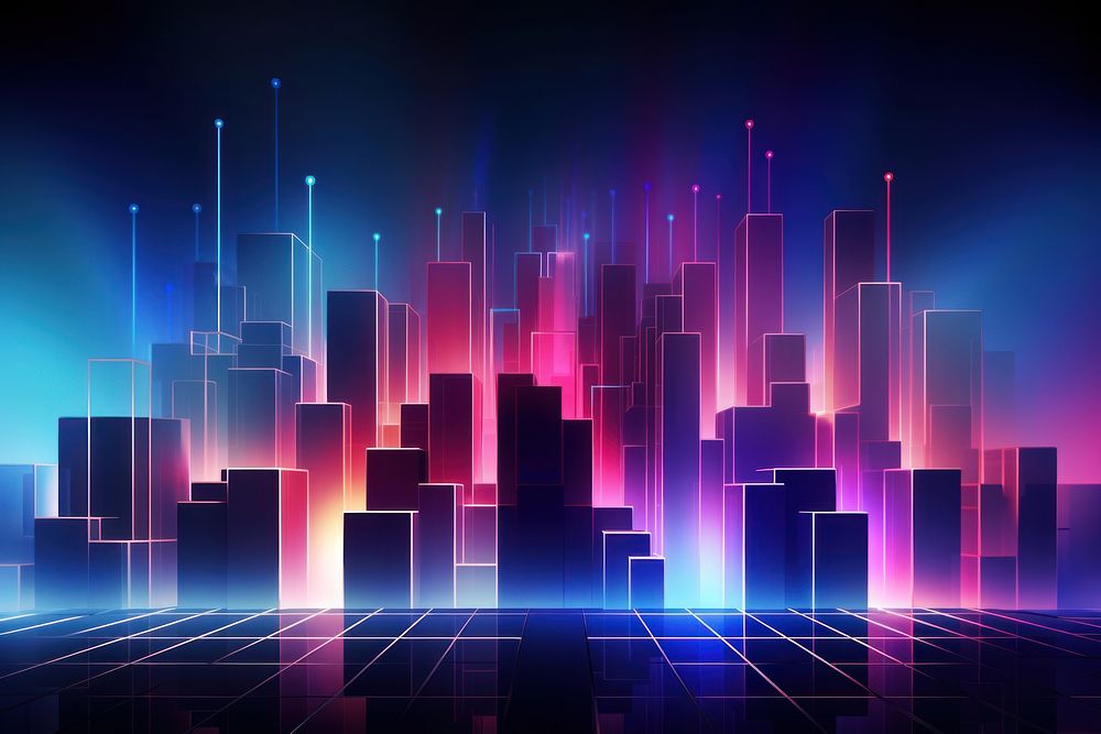 Urban architecture neon backgrounds abstract. | Premium Photo ...