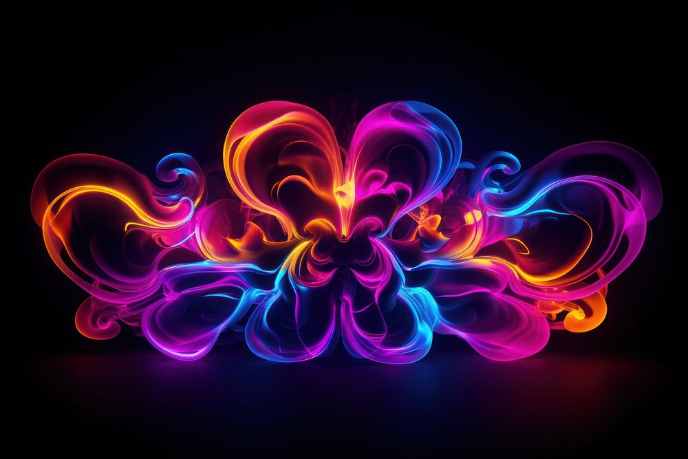  Abstract neon light painting pattern purple illuminated. AI generated Image by rawpixel.