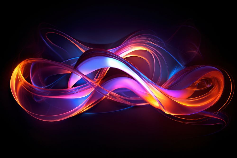  Abstract neon light painting pattern purple night. AI generated Image by rawpixel.