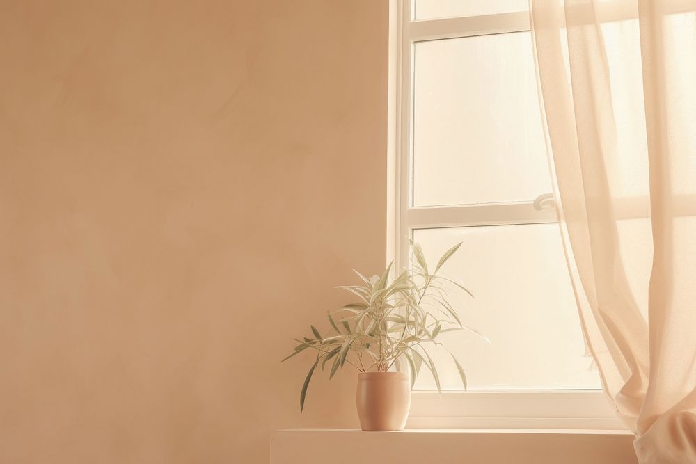  Aesthetic Background windowsill plant architecture. AI generated Image by rawpixel.